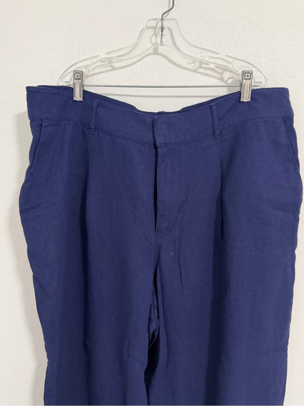 A New Day NWT Navy Linen Blend Cropped Wide Leg Pants Size 16 NWT - Picture 3 of 15
